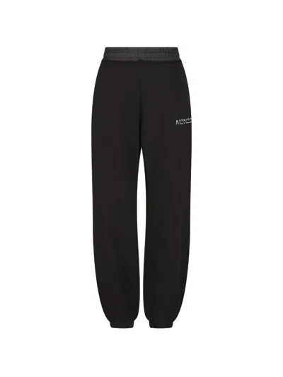 Moncler Logo-embroidered Track Pants In Black