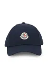 Moncler Logo-patch Cotton-gabardine Baseball Cap In Blue