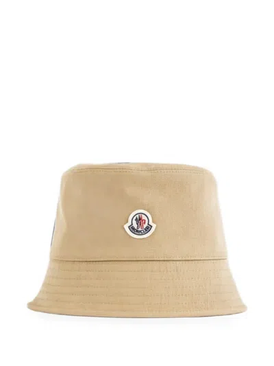 Moncler Logo-patch Bucket Hat In 뉴트럴