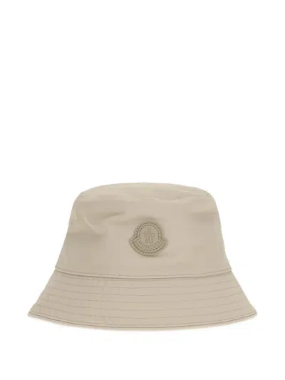 Moncler Logo-patch Bucket Hat In Brown