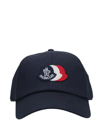 Moncler Cotton Structured Cap Curved Brim Visor In Orange