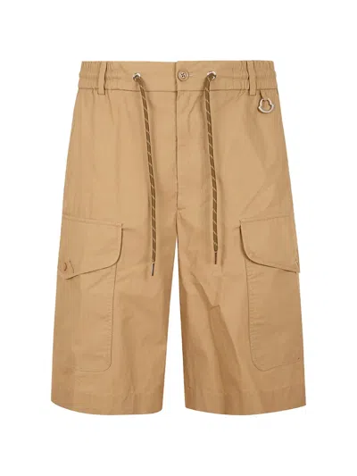 Moncler Logo-patch Cargo Shorts In Brown