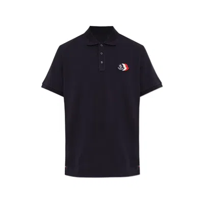 Moncler Logo-patch Cotton Polo Shirt In Multi