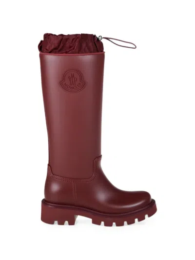 Moncler Logo-patch Drawstring Boots In Animal Print