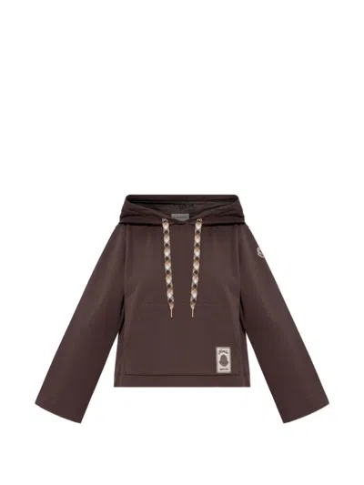 Moncler Logo-patch Drawstring Hoodie In Animal Print