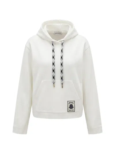 Moncler Logo-patch Drawstring Hoodie In White