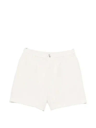 Moncler Shorts With Drawstring And Logo Patch In White