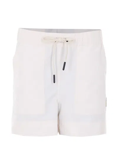 Moncler Logo-patch Drawstring Shorts In White