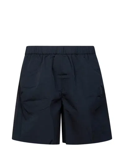 Moncler Logo-patch Elasticated-waist Swim Shorts In Blue