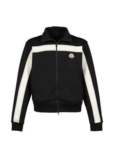 Moncler Logo-patch Panelled Jacket In Black