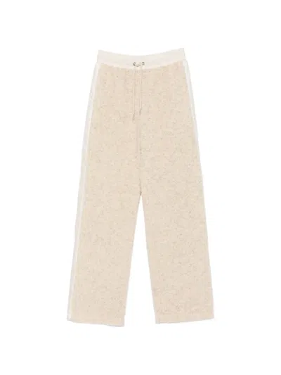 Moncler Logo-patch Panelled Track Pants In Neutral
