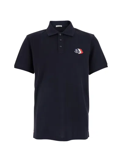 Moncler Short-sleeved Polo Shirt In Black
