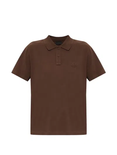 Moncler Logo-patch Polo Shirt In Brown