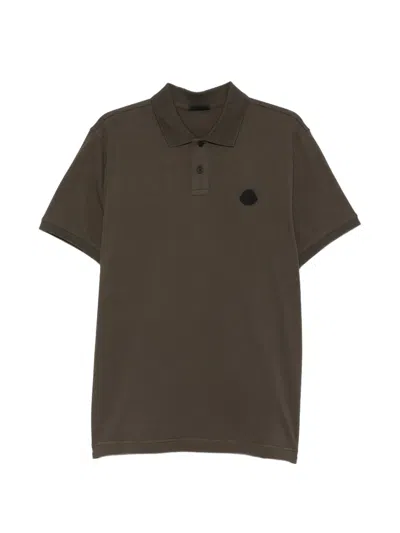 Moncler Logo-patch Polo Shirt In Green