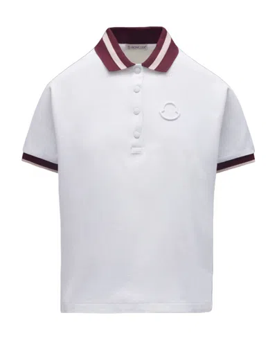 Moncler Logo-patch Polo Shirt In White