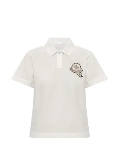 Moncler Logo-patch Polo Shirt In White
