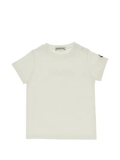 Moncler Babies' Logo-patch Press-stud T-shirt In Neutral