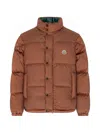 Moncler Monogram Reversible Puffer Jacket In Brown
