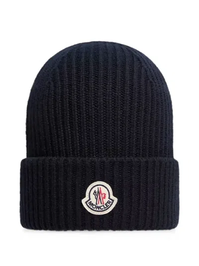 Moncler Logo-patch Ribbed-knit Beanie Hat In Yellow