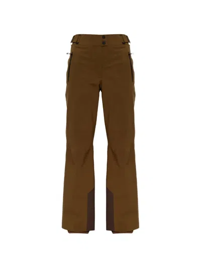 Moncler Logo-patch Ski Pants In Brown