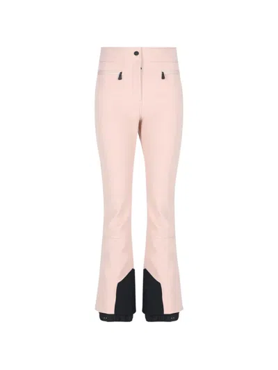 Moncler Logo-patch Ski Pants In Pink