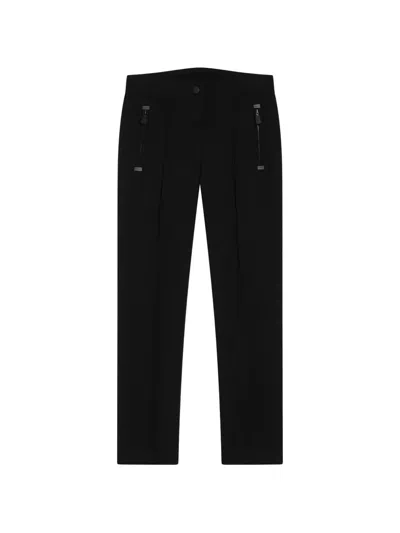 Moncler Grenoble Black Slim Trousers In Gore Tex