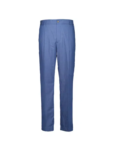 Moncler Logo-patch Straight-fit Trousers In Blue