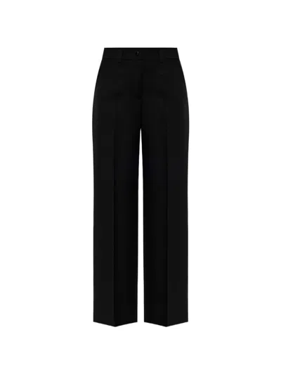 Moncler Logo-patch Straight-leg Trousers In Black