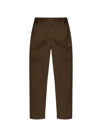Moncler Logo-patch Trousers In Brown