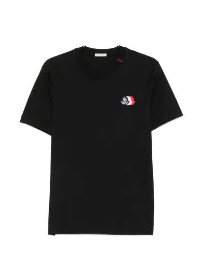 Moncler Black Cotton Jersey Logo T-shirt