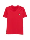 Moncler Logo Cotton Jersey T-shirt In Red