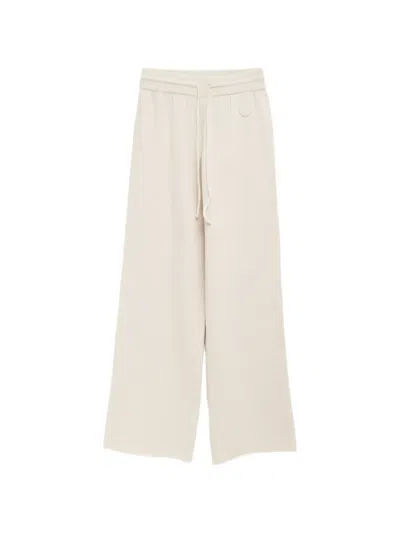 Moncler Logo-patch Wide-leg Trousers In Neutral