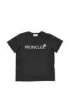Moncler Cotton Jersey T-shirt With Logo Print Kids In Black