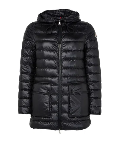 Moncler Logo-stamped Down Jacket In Black