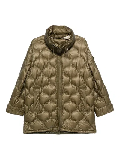 Moncler Lombi Quilted High-neck Jacket In Green