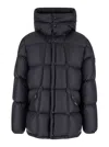 Moncler Long Black Down Jacket With Detachable Hood In Tech Fabric Man In Multicolor