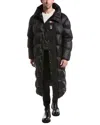 Moncler Hanoverian Nylon Long Down Jacket In Black
