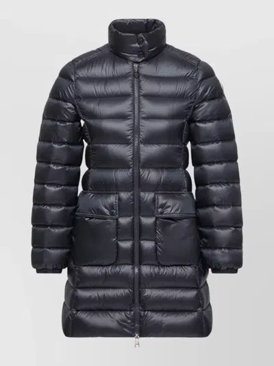 Moncler Long Down Puffer Jacket In Blue