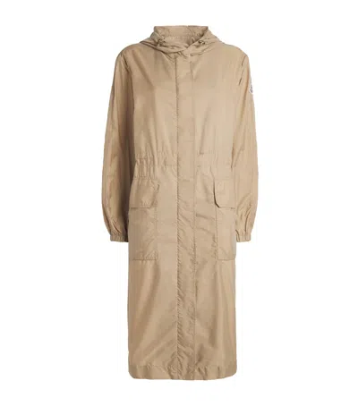 Moncler Long Hiengos Parka In Sand