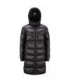 Moncler Cavettaz Hooded Long Down Jacket, Women, Black, Size: 3 In Black