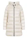 Moncler Long Ivory Down Jacket