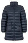 Moncler Longue Saison Down-filled Lining Coat In Blue