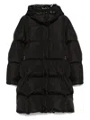 Moncler Long Litte Down Jacket With Square Quilting And Hood Clothing