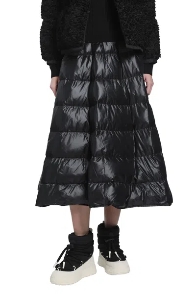 Moncler Long Nylon Laqué Down Skirt In Animal Print