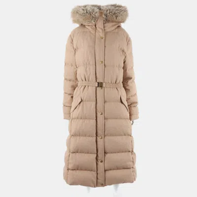Pre-owned Moncler Long Padded Jacket 66 In Brown