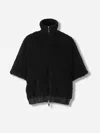 Moncler Reversible Leather-trimmed Cape In Black