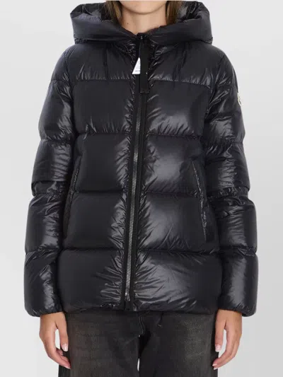 Moncler Womens Black Serittes Hooded Shell-down Jacket