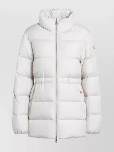 MONCLER LONG QUILTED DOWN JACKET WITH HIGH COLLAR