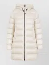 Moncler Long Quilted Parka With Hood And Pockets In Pink