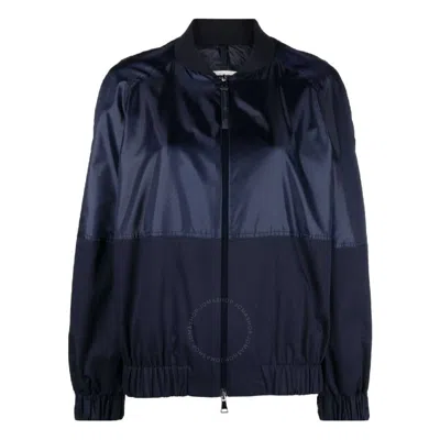 Moncler Long Sleeve Bomber Jacket In Blue